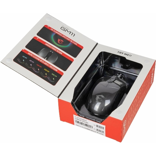 Мышь проводная MSI Clutch GM11 черный, 5000 dpi, USB, кнопки - 6