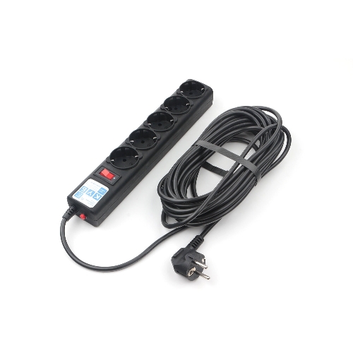 Сетевой фильтр Powercube SPG5-10M 10 м, 5 розеток, черный, коробка