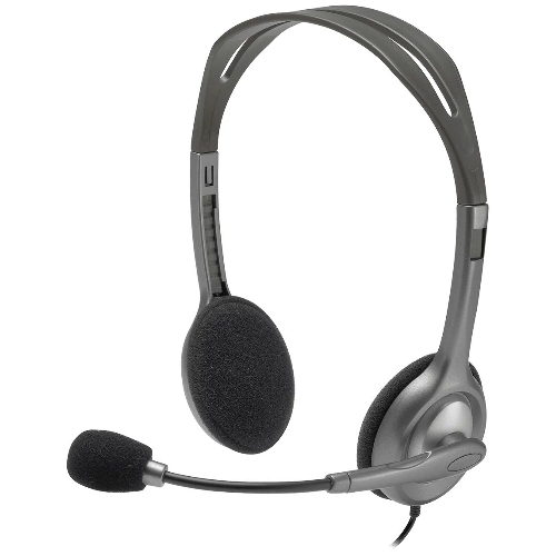 Гарнитура Logitech H110 серебристый, проводная, 3.5 мм