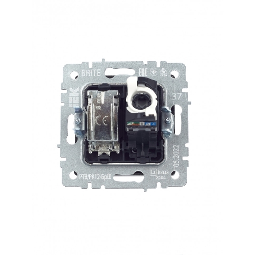 Розетка телевизионная двойная TV+RJ45 IEK Brite РТВ/РК12-БрШ (BR-AK20-1-K37) кат.5E шампань