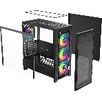 Корпус Ocypus Delta C70 BK ARGB, Midi-Tower, чёрный, 4 x 120 мм