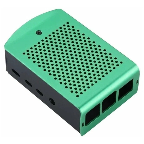 Корпус перфорированный Qumo с доп.креплением, Aluminum Case, Raspberry Pi 4B, green(RS037)
