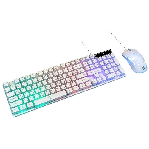 Комплект клавиатура+мышь Nakatomi KMG-2305U проводной, USB, 1600 DPI, белый