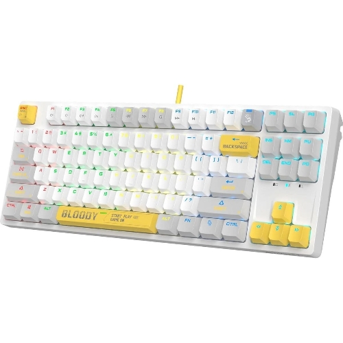 Клавиатура проводная A4Tech Bloody S87 Energy (S87 USB ENERGY WHITE) USB белый/желтый