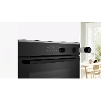 Встраиваемый духовой шкаф Bosch HRG232EB3 Serie 4 с добавлением пара Bosch, Auto Pilot 15, объем 71 л, 8 режимов нагрева, 3D Hotair, Soft move door,телескопические направляющие 1уровень,гидролиз+каталитическая очистка задней стенки,сенсорное управление,черный+профиль из нержавеющей стали