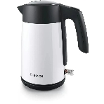 Чайник электрический Bosch TWK7L461, 1.7 л, 2400 Вт., нерж.сталь, покрытая эмалью, белый,шкала уровня воды