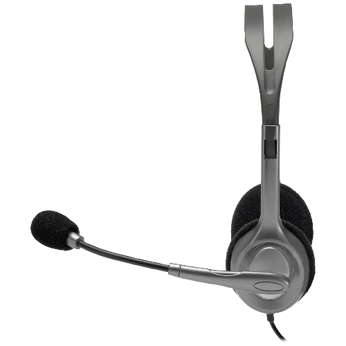 Гарнитура Logitech H110 серебристый, проводная, 3.5 мм