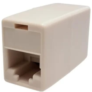 Адаптер Suprlan 10-0337-1, проходн. Keystone RJ45 кат.5E UTP, бежевый