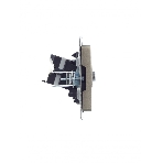 Розетка телевизионная двойная TV+RJ45 IEK Brite РТВ/РК12-БрШ (BR-AK20-1-K37) кат.5E шампань