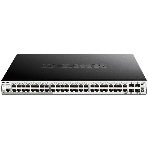 Kоммутатор D-Link DGS-1510-52XMP/A2A PROJ Управляемый L2+ стекируемый с 48 портами 10/100/1000Base-T и 4 портами 10Gbase-X SFP+ (48 портов PoE 802.3af/at, PoE-бюджет 370 Вт; 740 Вт с DPS-700)