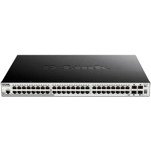 Kоммутатор D-Link DGS-1510-52XMP/A2A PROJ Управляемый L2+ стекируемый с 48 портами 10/100/1000Base-T и 4 портами 10Gbase-X SFP+ (48 портов PoE 802.3af/at, PoE-бюджет 370 Вт; 740 Вт с DPS-700)