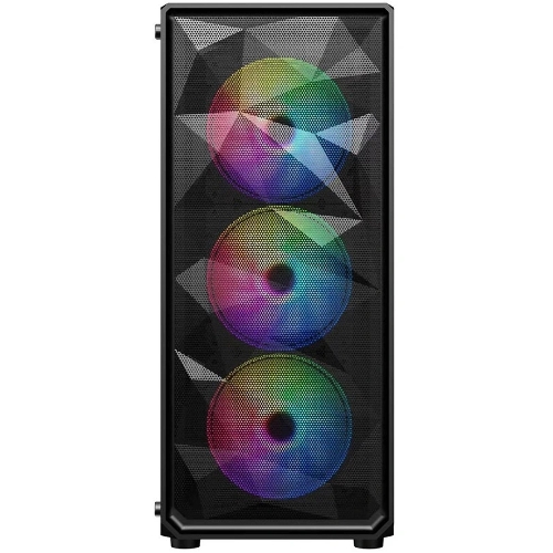 Компьютерный корпус 1STPLAYER FD3 Black, ATX, 4x120мм LED fans inc.