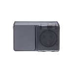 Блок ОП AtlasDesign Profi54 розетка 16А 250В с заземл. защ. шторки + 1-кл. выключатель 10А IP54 антрацит SchE