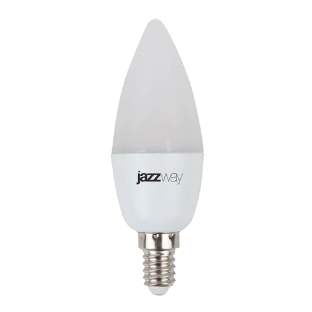 Лампа светодиодная JazzWay PLED-SP C37 7Вт свеча 3000К теплый белый E14 530лм 230В