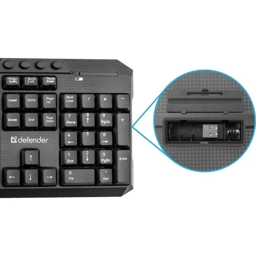 Комплект клавиатура+мышь Defender Jakarta C-805 беспроводной, USB, 1600 DPI, чёрный