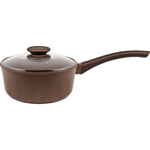 Ковш Maunfeld Carmel MF18CRM01SP из литого алюминия со стеклянной крышкой, 18 см, 1,6 л