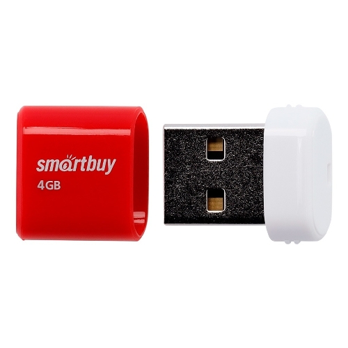Флешка USB Smartbuy LARA Red (SB4GbLara-R), 4Gb, USB 2.0, R/W 15/5, красный/белый