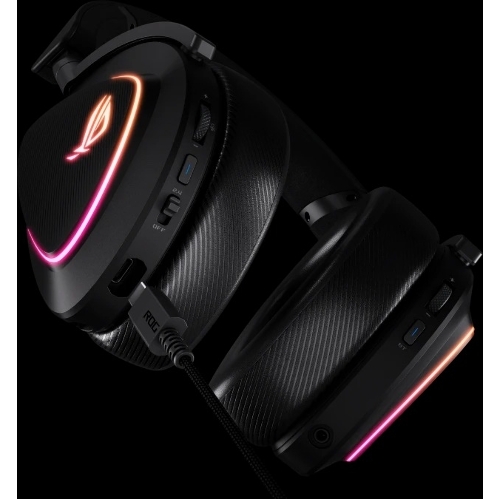Гарнитура ASUS ROG Delta II чёрный, беспроводная + проводная, Bluetooth, подсветка