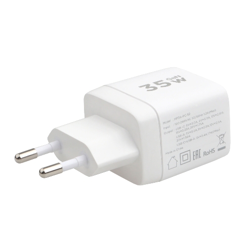 Сетевое зарядное устройство с дисплеем Cablexpert MP3A-PC-52, 35Вт GaN, QC3.0/PD3.0, 1хUSB, 1хType-C, белый, коробка