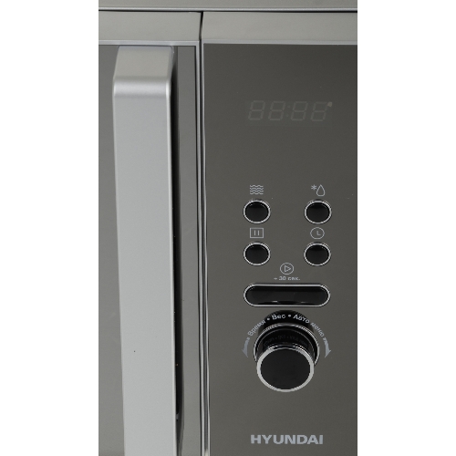Микроволновая печь Hyundai HYM-D3002 серебристый, 20 л, 700 Вт, переключатели - кнопки, поворотный механизм