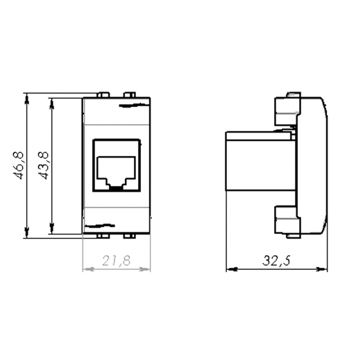 Розетка телефонная DKC Brava 76120B RJ12, 6P6C, 1 мод. белая