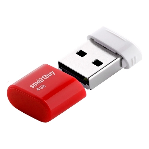 Флешка USB Smartbuy LARA Red (SB4GbLara-R), 4Gb, USB 2.0, R/W 15/5, красный/белый