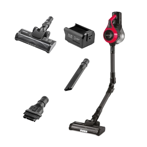 Пылесос вертикальный Zelmer STICK ZSVC511DF черный/красный, питание от аккумулятора, 130 Вт, уборка сухая, пылесборник 0.8 л