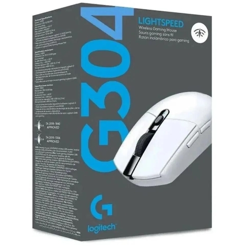 Мышь беспроводная Logitech G304 Lightspeed белый, 12000 dpi, радиоканал, USB, кнопки - 6