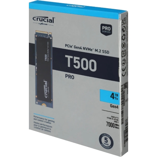 Накопитель SSD Crucial T500 4Tb PCIe Gen4 NVMe M.2 SSD CT4000T500SSD3