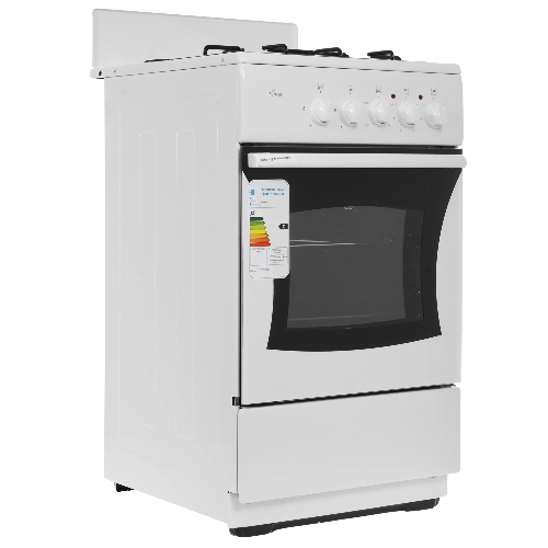 Плита комбинированная Flama RK 2201 W белый, конфорок 2 газовых и 2 электрических, духовка 50 л, 50 см x 85 см x 54 см