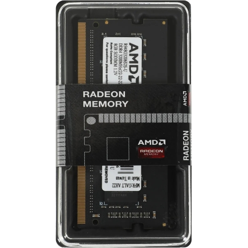 Оперативная память AMD Radeon R9, DDR4, 8Gb (1x8Gb), 3200MHz, CL22, SO-DIMM, OEM