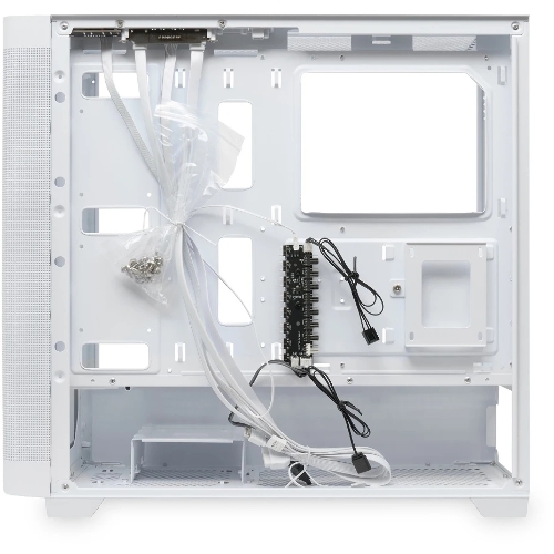 Компьютерный корпус без блока питания HSPD M740, Mesh Mid Tower, белый, TG, 0.6 SPCC, no fans, E-ATX, ATX, mATX, mITX, 170/400/200мм, 4x2.5