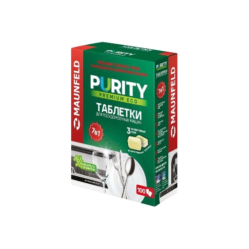 Таблетки для посудомоечных машин Maunfeld Purity Premium ECO all in 1 MDT100PE (100 шт. в упаковке)