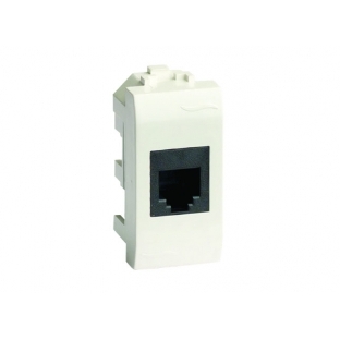 Розетка телефонная DKC Brava 76120B RJ12, 6P6C, 1 мод. белая