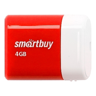 Флешка USB Smartbuy LARA Red (SB4GbLara-R), 4Gb, USB 2.0, R/W 15/5, красный/белый