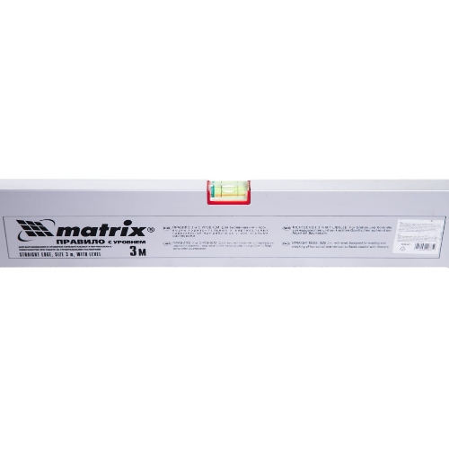 Правило алюминиевое с уровнем Matrix, L-3,0 м, 2 ручки