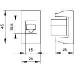 Розетка компьютерная DKC Viva 45058 RJ-45 кат.6, неэкранированная, 8P8C, Hyperline, Dual IDC, белая, 1 модуль