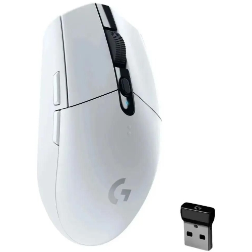 Мышь беспроводная Logitech G304 Lightspeed белый, 12000 dpi, радиоканал, USB, кнопки - 6
