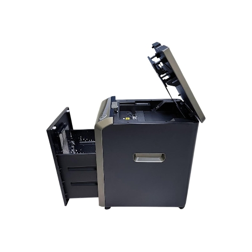 Шредер Office Kit SA200M 1,9х10 черный/серый с автоподачей (секр.P-5) фрагменты 220лист. 40лтр. скобы пл.карты