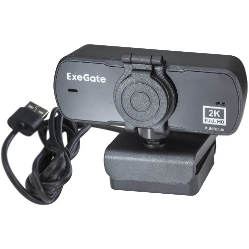Веб-камера ExeGate Stream C940 Wide 2K 2560x1440, 30 кадр/с, USB Type-A, микрофон (шумоподавление), универсальное крепление
