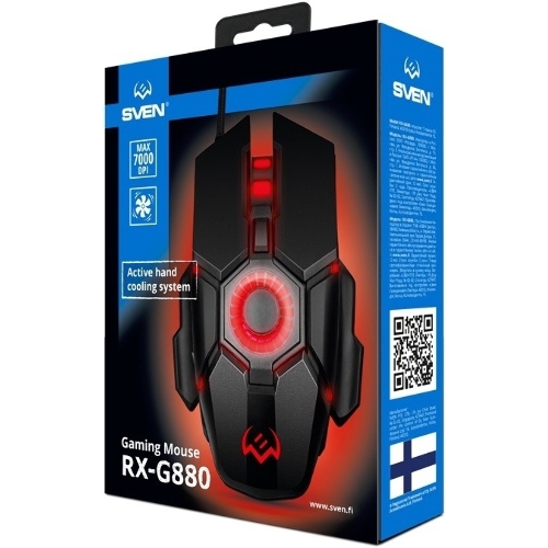 Мышь проводная SVEN RX-G880 черный, 7000 dpi, USB, кнопки - 7