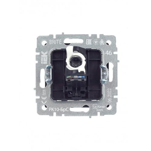 Розетка компьютерная IEK BRITE РК10-БрС RJ45 кат.5E сталь