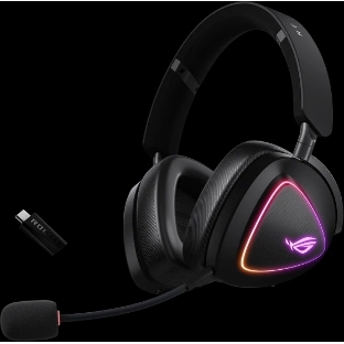 Гарнитура ASUS ROG Delta II чёрный, беспроводная + проводная, Bluetooth, подсветка