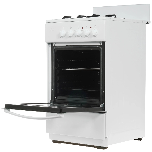 Плита комбинированная Flama RK 2201 W белый, конфорок 2 газовых и 2 электрических, духовка 50 л, 50 см x 85 см x 54 см