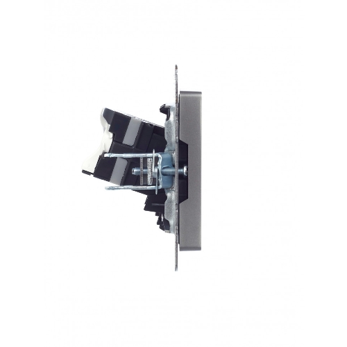 Розетка компьютерная IEK BRITE РК10-БрС RJ45 кат.5E сталь