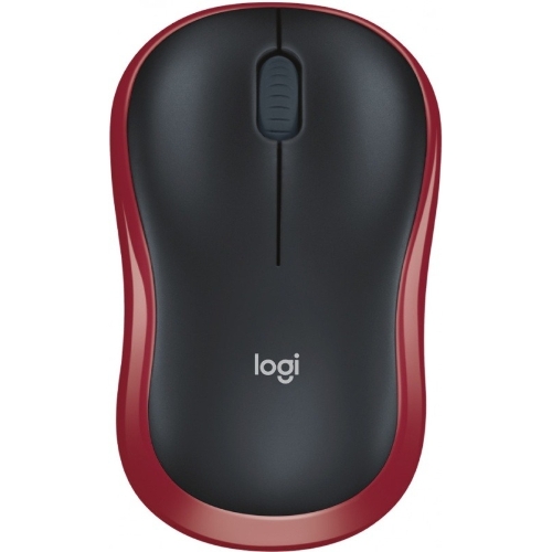Мышь беспроводная Logitech M185, красный, 1000 dpi, радиоканал, USB, кнопки - 3