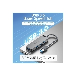 USB-концентратор Vention OTG USB 3.0 на 4 порта серый 1м.