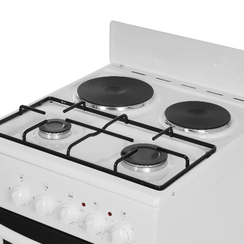 Плита комбинированная Flama RK 2201 W белый, конфорок 2 газовых и 2 электрических, духовка 50 л, 50 см x 85 см x 54 см