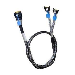 Кабель Amphenol RMC38-0824, Slimline SAS x8 74P -TO- 2x MCIO x4 38P, 85 Ohm, L: 80 см