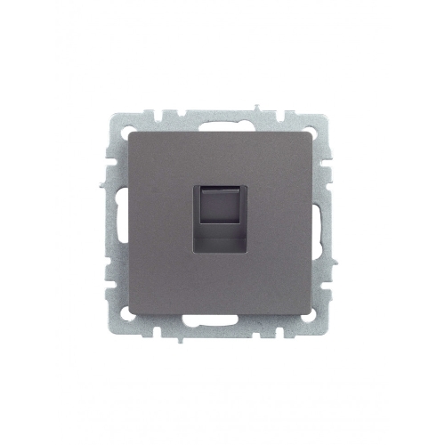 Розетка компьютерная IEK BRITE РК10-БрС RJ45 кат.5E сталь